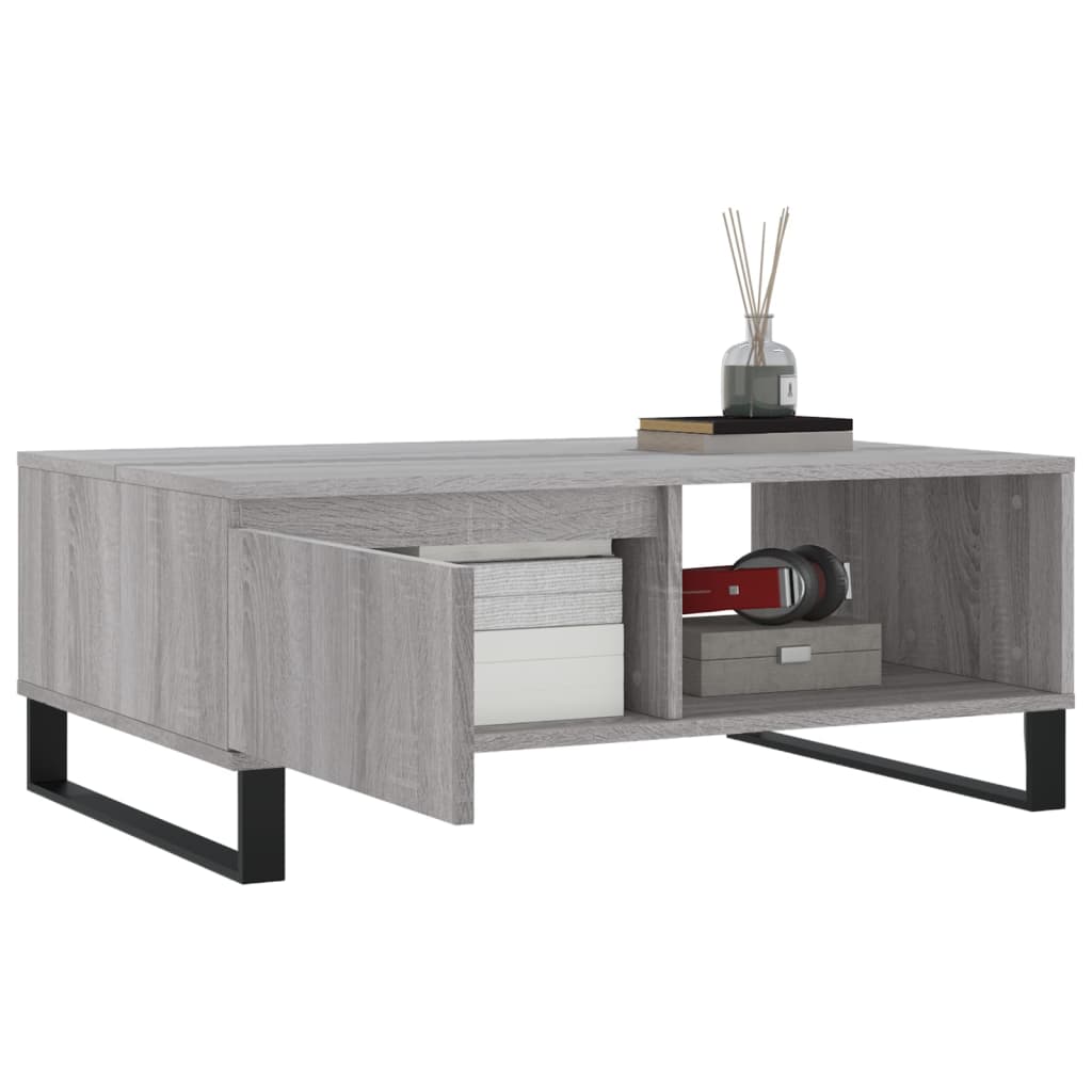 Table basse sonoma gris 90x60x35 cm bois d’ingénierie - Tables basses