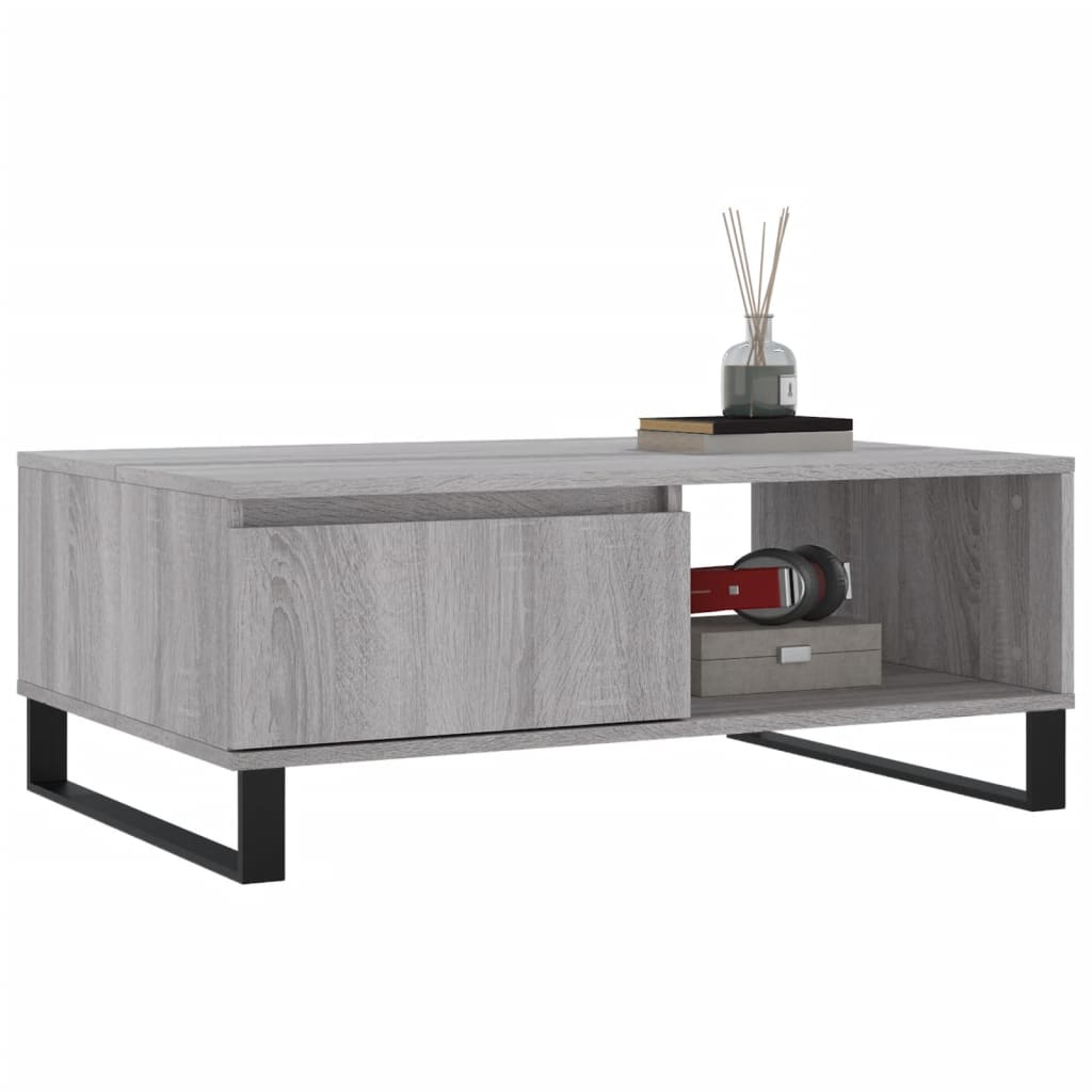 Table basse sonoma gris 90x60x35 cm bois d’ingénierie - Tables basses