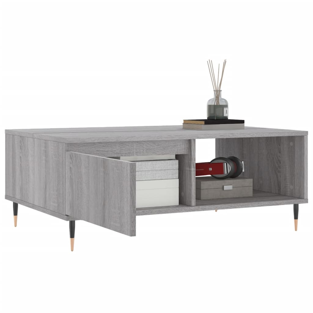 Table basse sonoma gris 90x60x35 cm bois d’ingénierie - Tables basses
