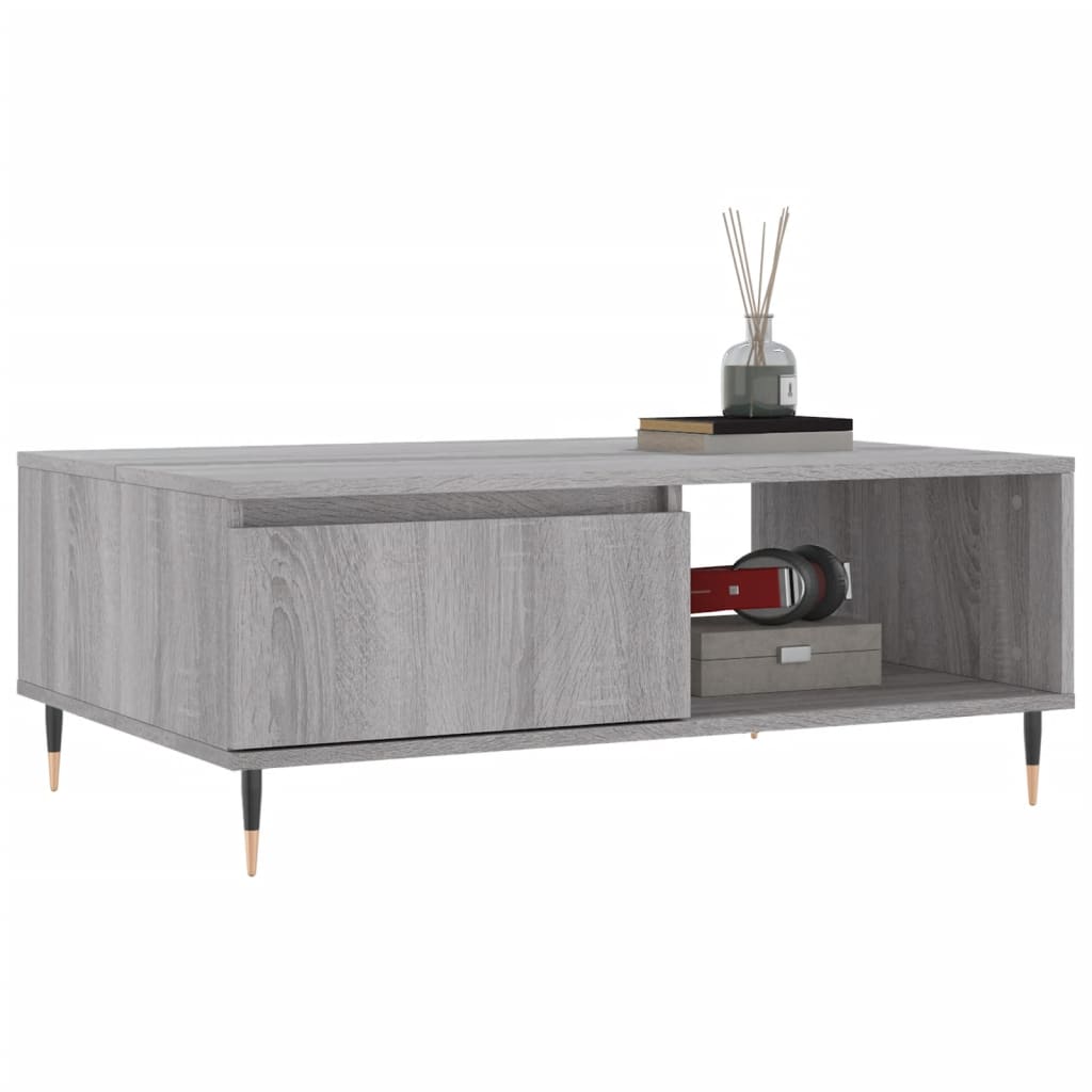 Table basse sonoma gris 90x60x35 cm bois d’ingénierie - Tables basses