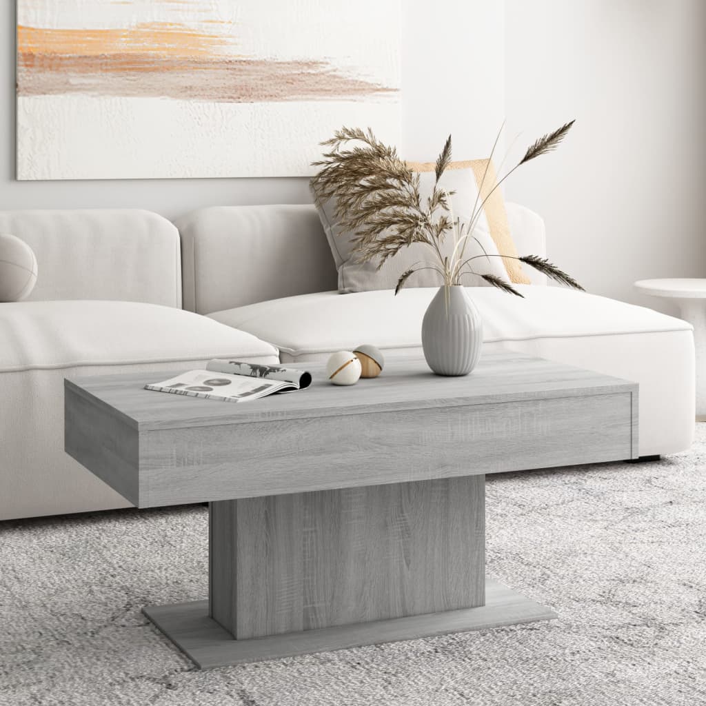 Table basse Sonoma gris 96x50x45 cm Bois d’ingénierie - Tables basses