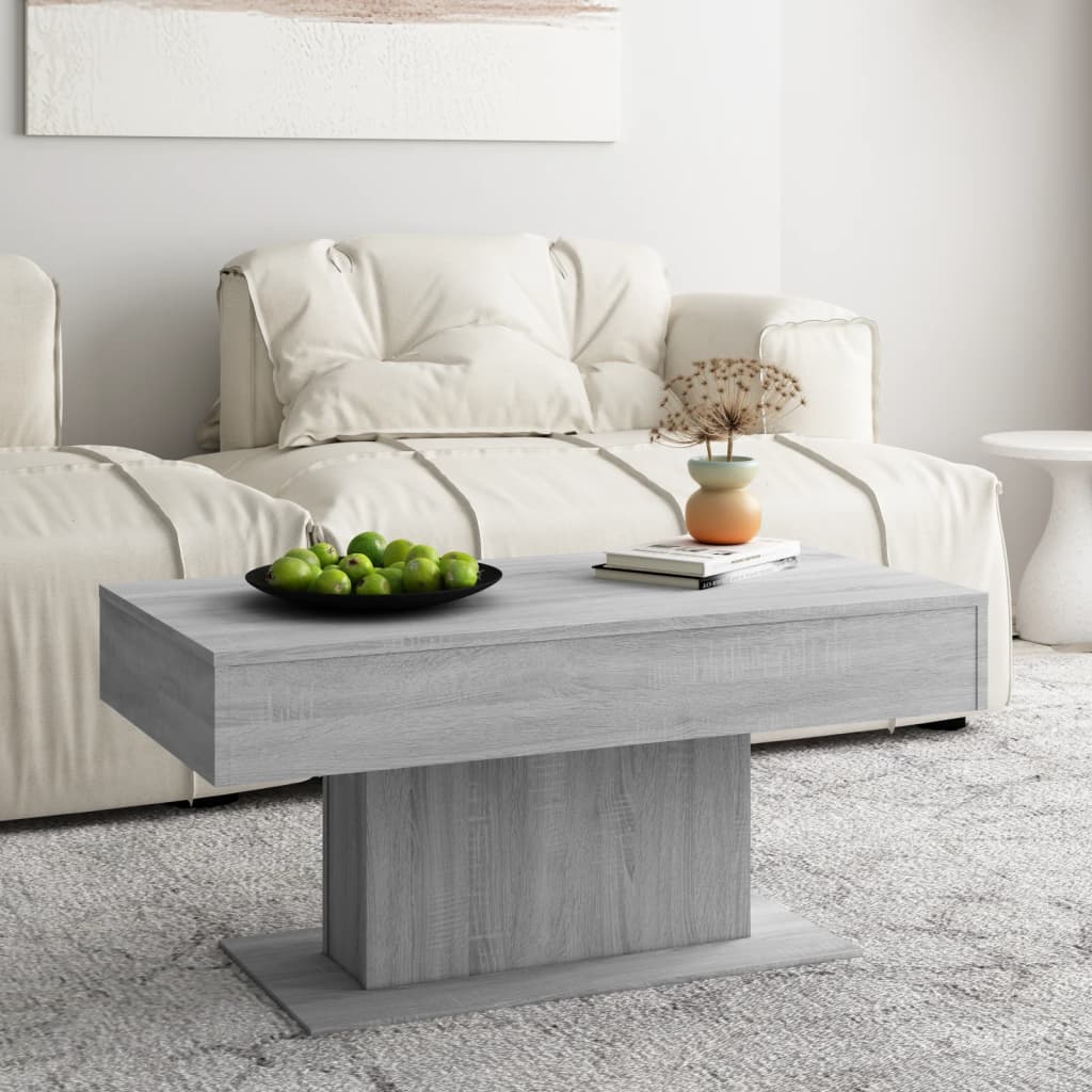 Table basse Sonoma gris 96x50x45 cm Bois d’ingénierie - Tables basses