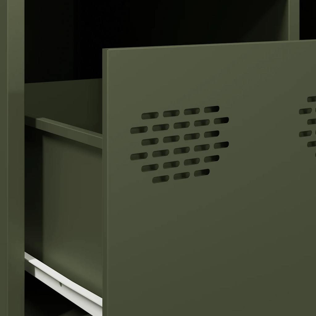 Table basse vert olive 101,5x50x43,5 cm acier laminé à froid - Tables basses