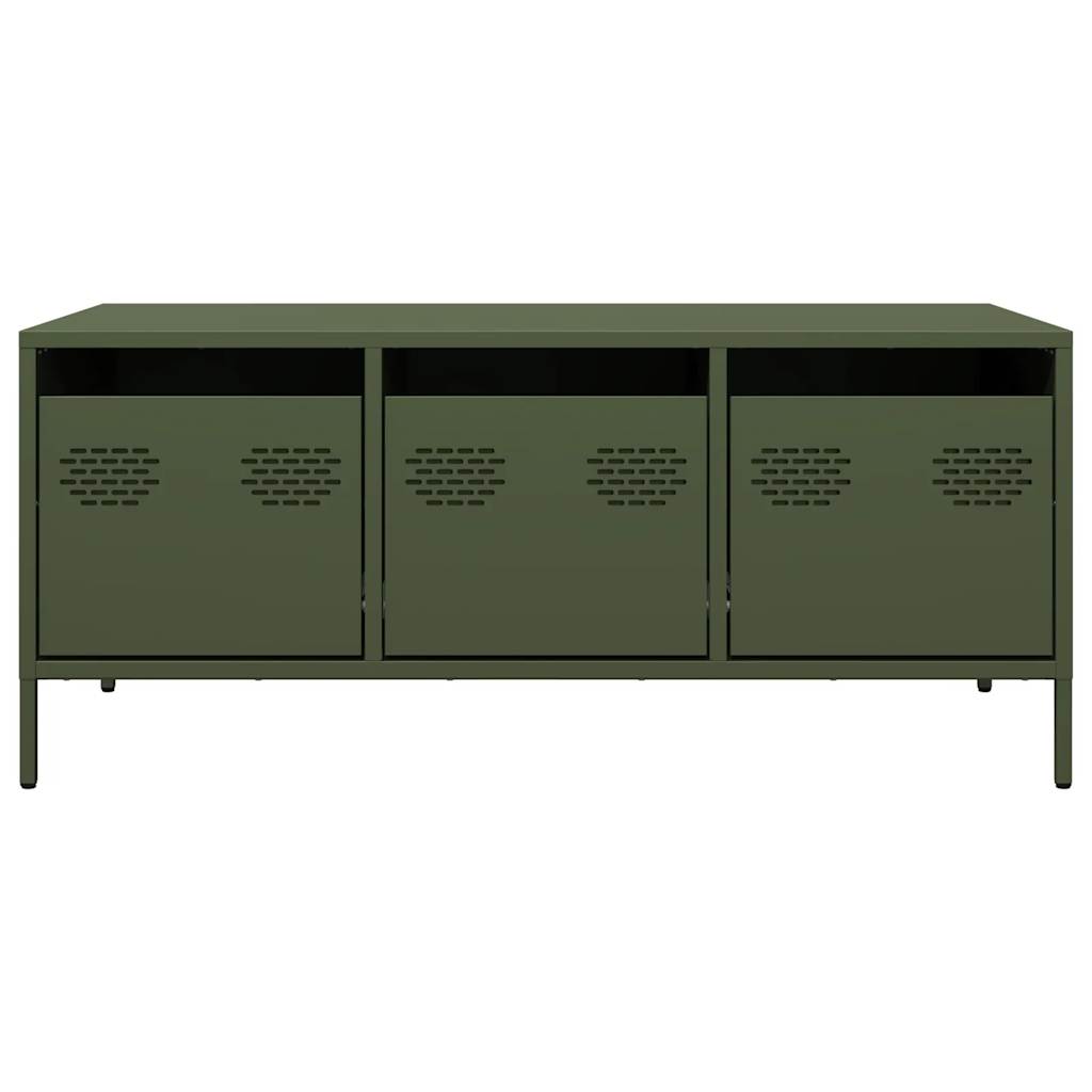 Table basse vert olive 101,5x50x43,5 cm acier laminé à froid - Tables basses