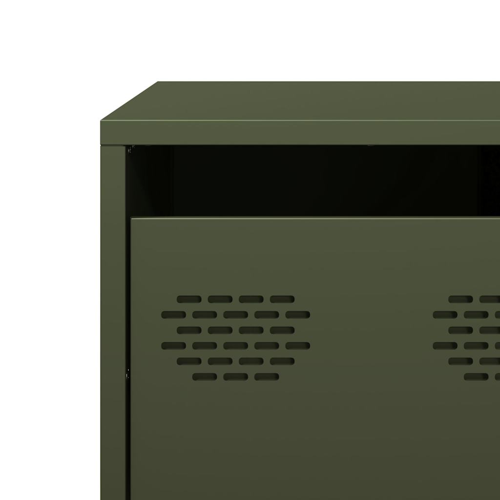 Table basse vert olive 101,5x50x43,5 cm acier laminé à froid - Tables basses