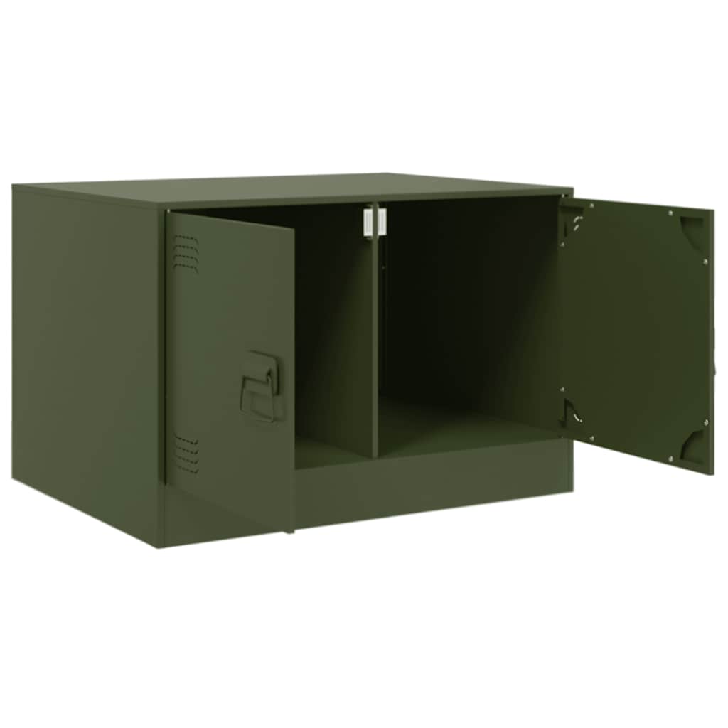 Table basse vert olive 67x50x44 cm acier - Tables basses