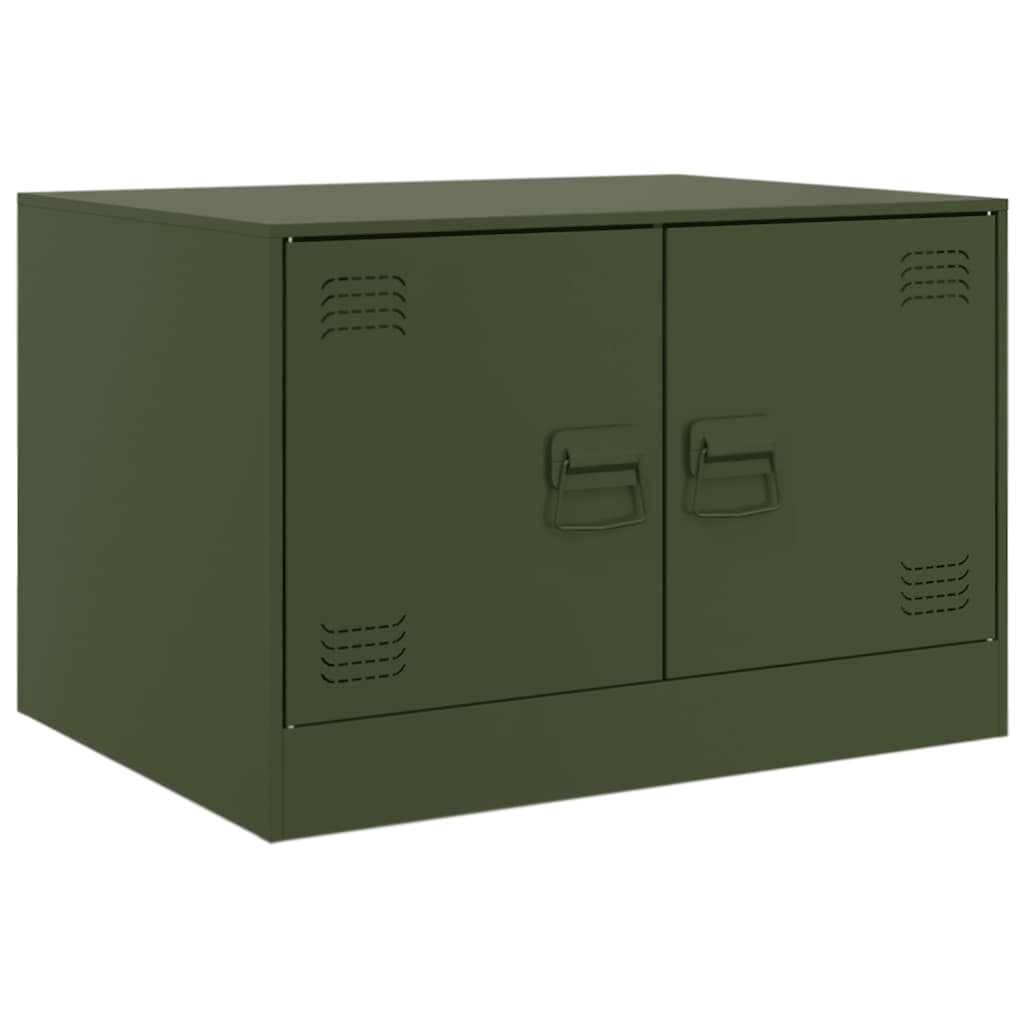 Table basse vert olive 67x50x44 cm acier - Tables basses