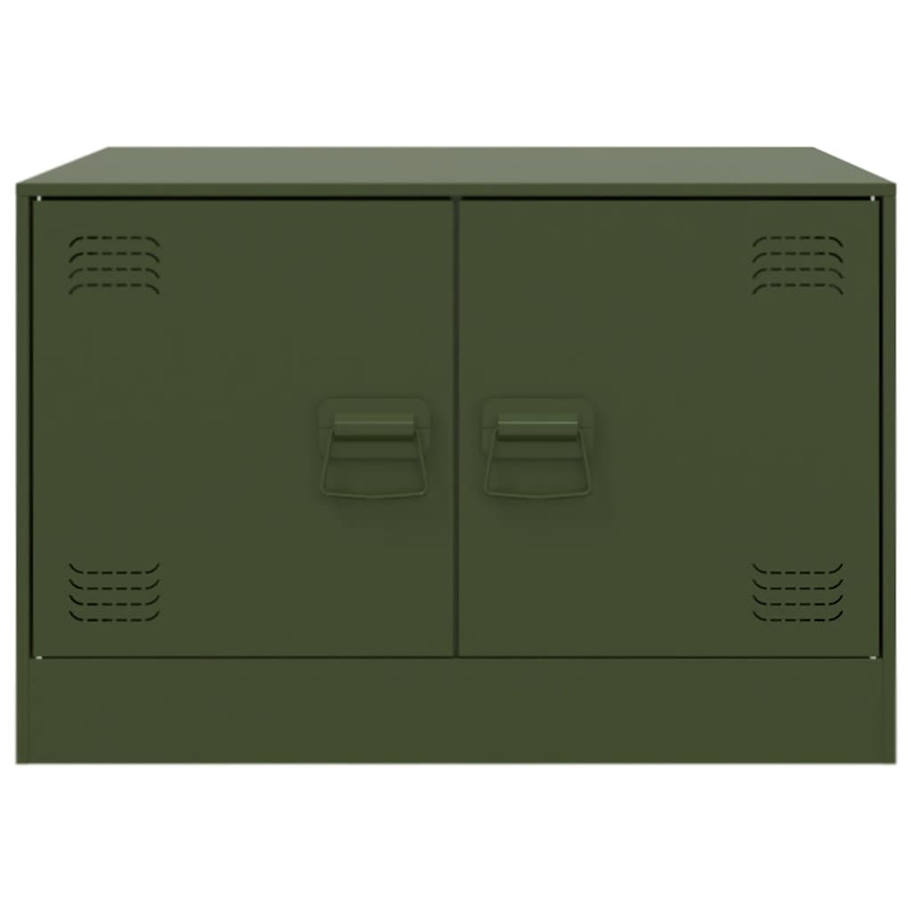 Table basse vert olive 67x50x44 cm acier - Tables basses