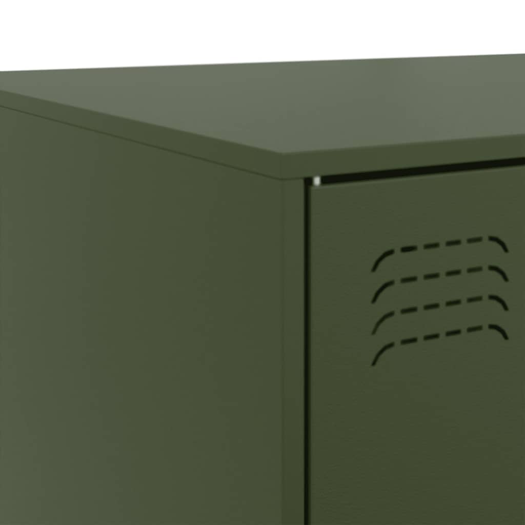 Table basse vert olive 67x50x44 cm acier - Tables basses