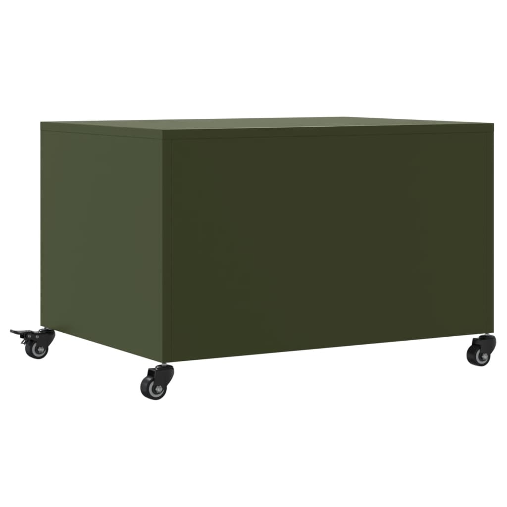 Table basse vert olive 68x50x43,5 cm acier - Tables basses