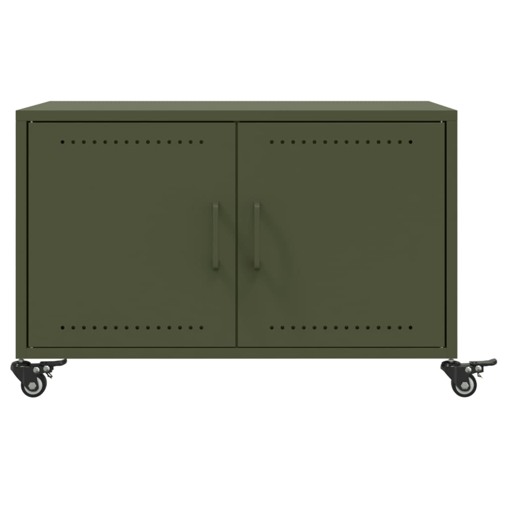 Table basse vert olive 68x50x43,5 cm acier - Tables basses
