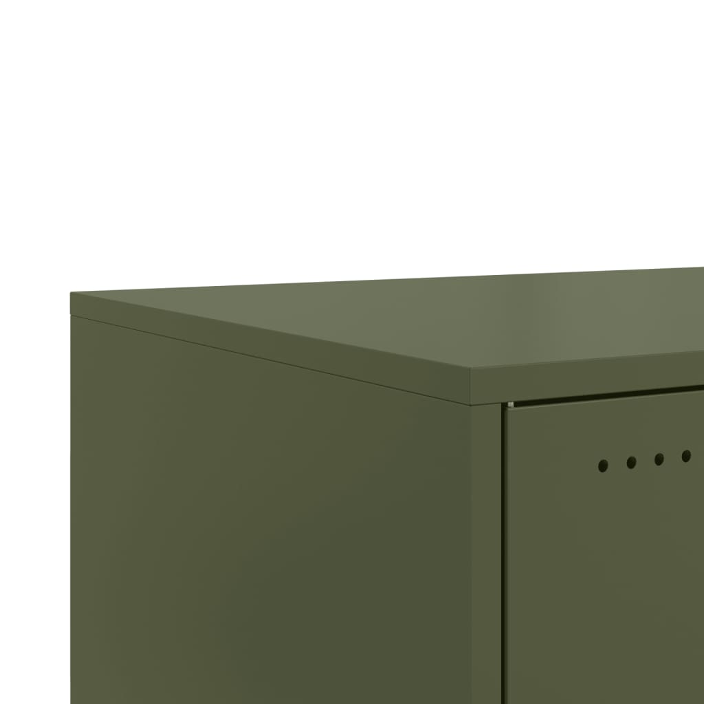 Table basse vert olive 68x50x43,5 cm acier - Tables basses