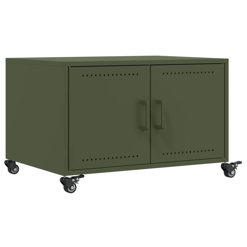 Table basse vert olive 68x50x43,5 cm acier - Tables basses