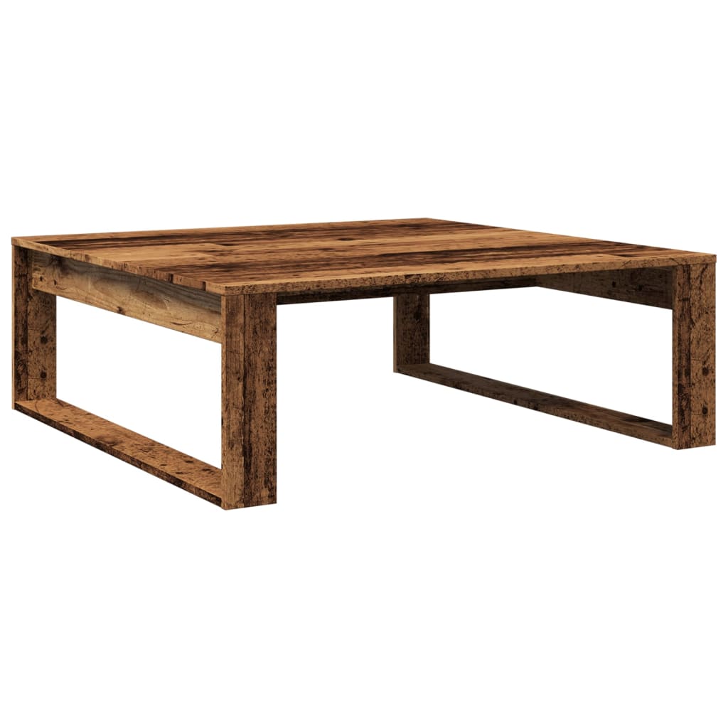 Table basse vieux bois 100x100x35 cm bois d’ingénierie - Tables basses