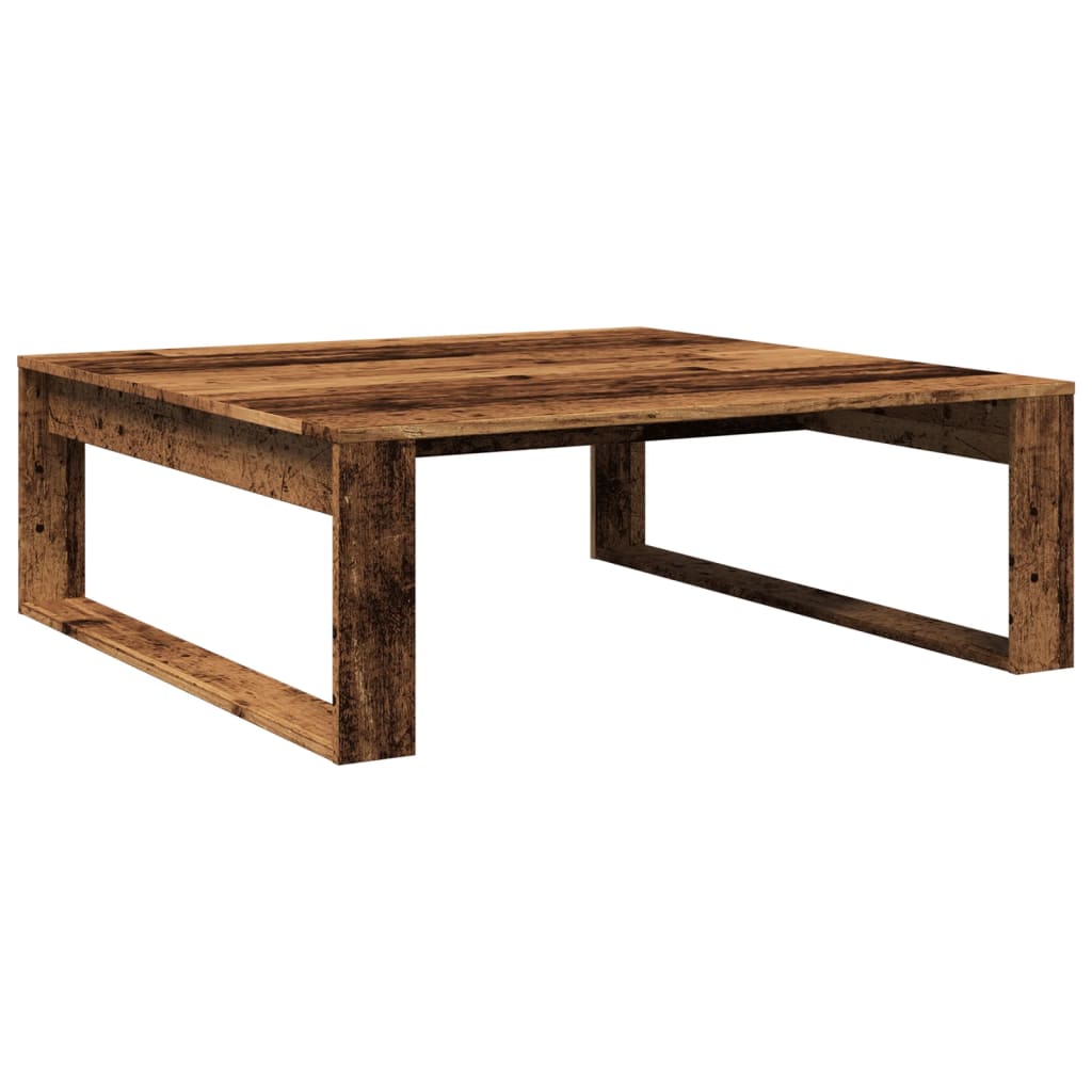 Table basse vieux bois 100x100x35 cm bois d’ingénierie - Tables basses