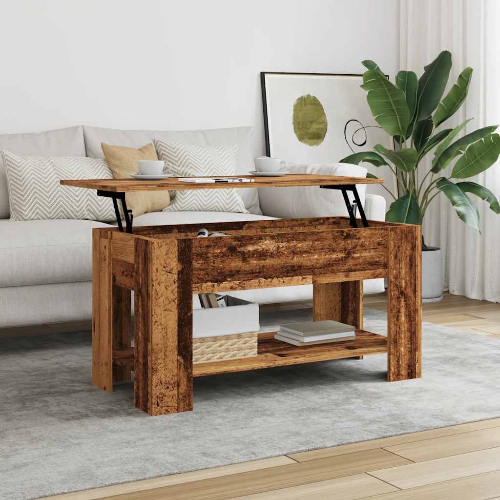 Table basse vieux bois 101x49x52 cm bois d’ingénierie - Tables basses