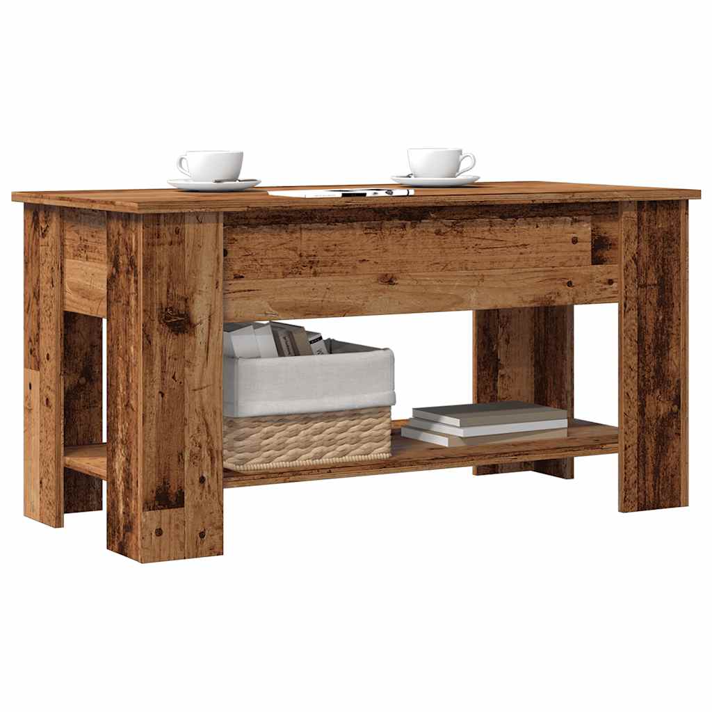 Table basse vieux bois 101x49x52 cm bois d’ingénierie - Tables basses