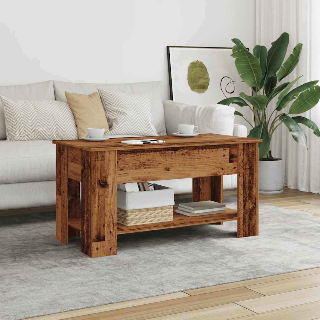 Table basse vieux bois 101x49x52 cm bois d’ingénierie - Tables basses