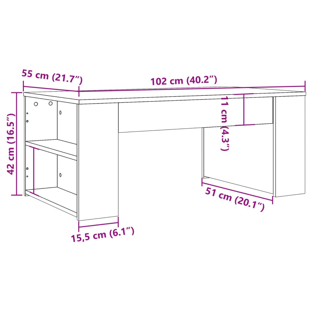Table basse vieux bois 102x55x42 cm bois d’ingénierie - Tables basses