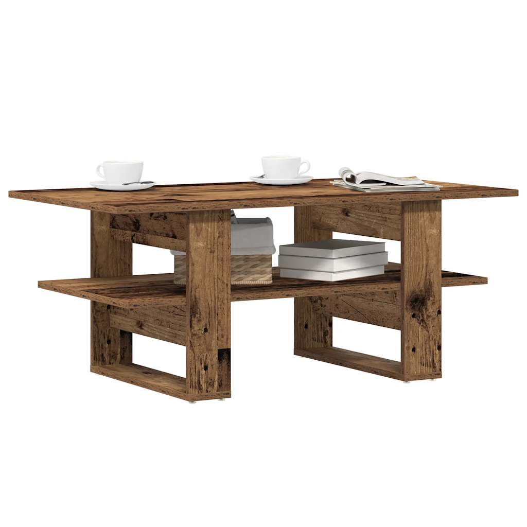 Table basse vieux bois 102x55x42 cm bois d’ingénierie - Tables basses