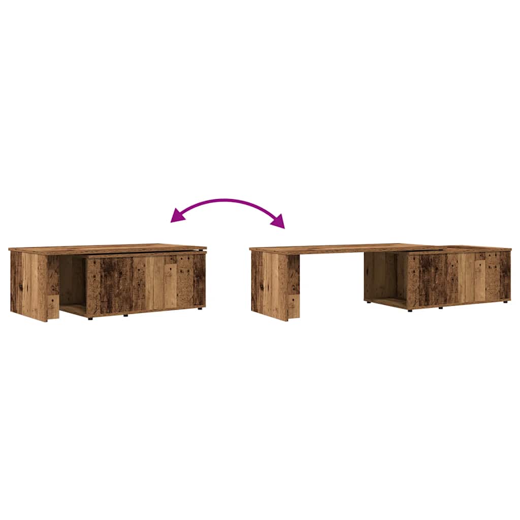 Table basse vieux bois 150x50x35 cm bois d’ingénierie - Tables basses