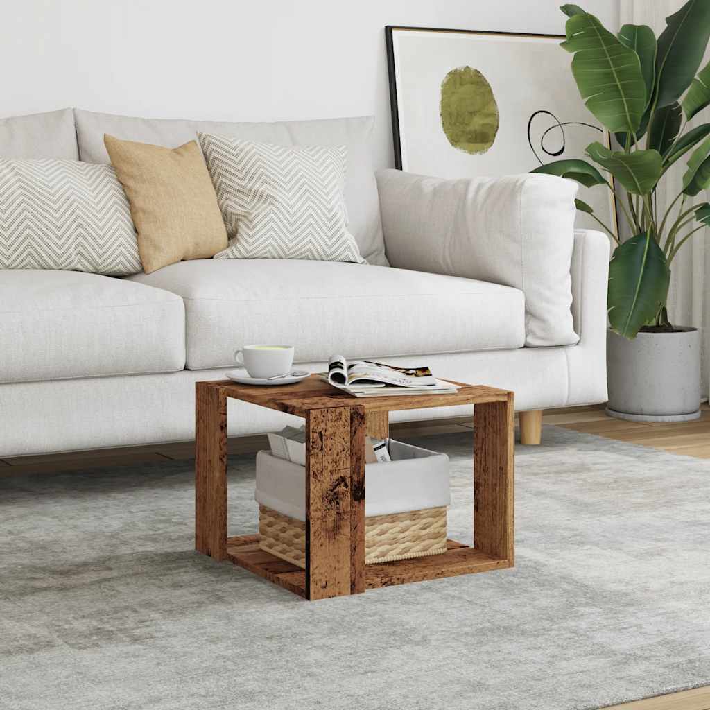 Table basse vieux bois 40x40x30 cm bois d’ingénierie - Tables basses