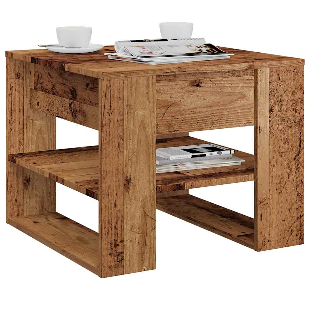 Table basse vieux bois 55,5x55x45 cm bois d’ingénierie - Tables basses