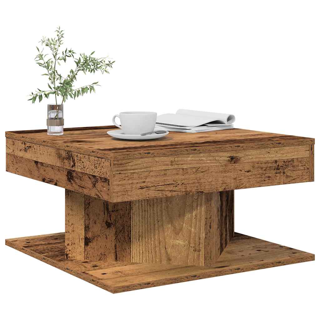 Table basse vieux bois 55x55x30 cm bois d’ingénierie - Tables basses