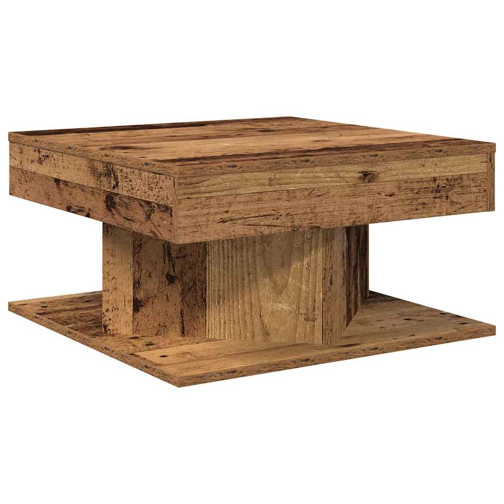 Table basse vieux bois 55x55x30 cm bois d’ingénierie - Tables basses
