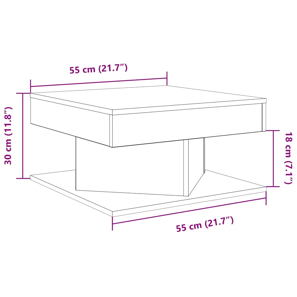 Table basse vieux bois 55x55x30 cm bois d’ingénierie - Tables basses