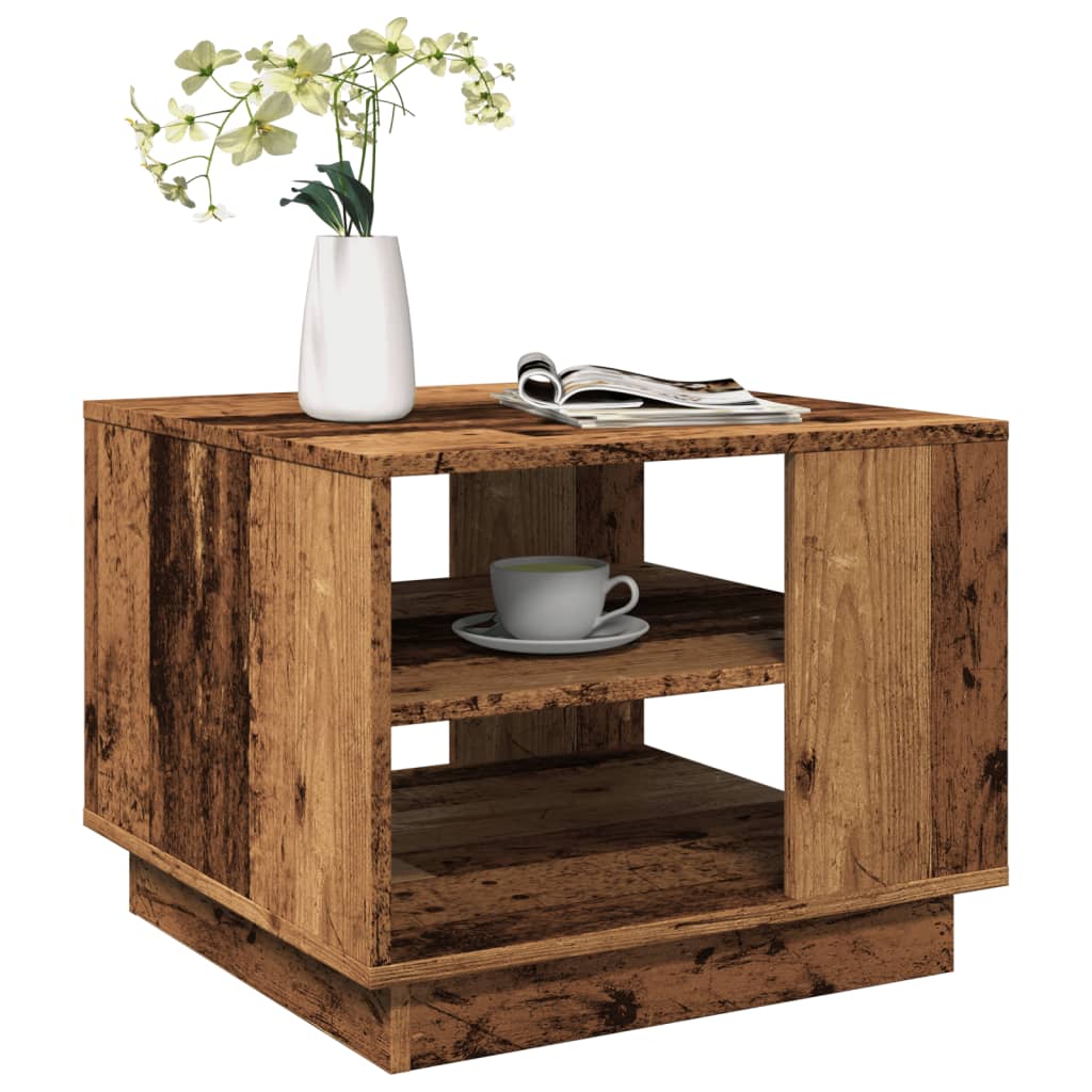 Table basse vieux bois 55x55x42 cm bois d’ingénierie - Tables basses