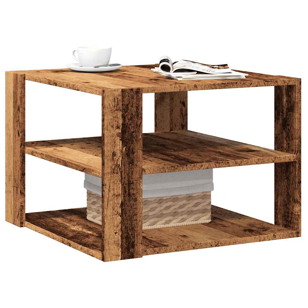 Table basse vieux bois 58x58x40 cm bois d’ingénierie - Tables basses