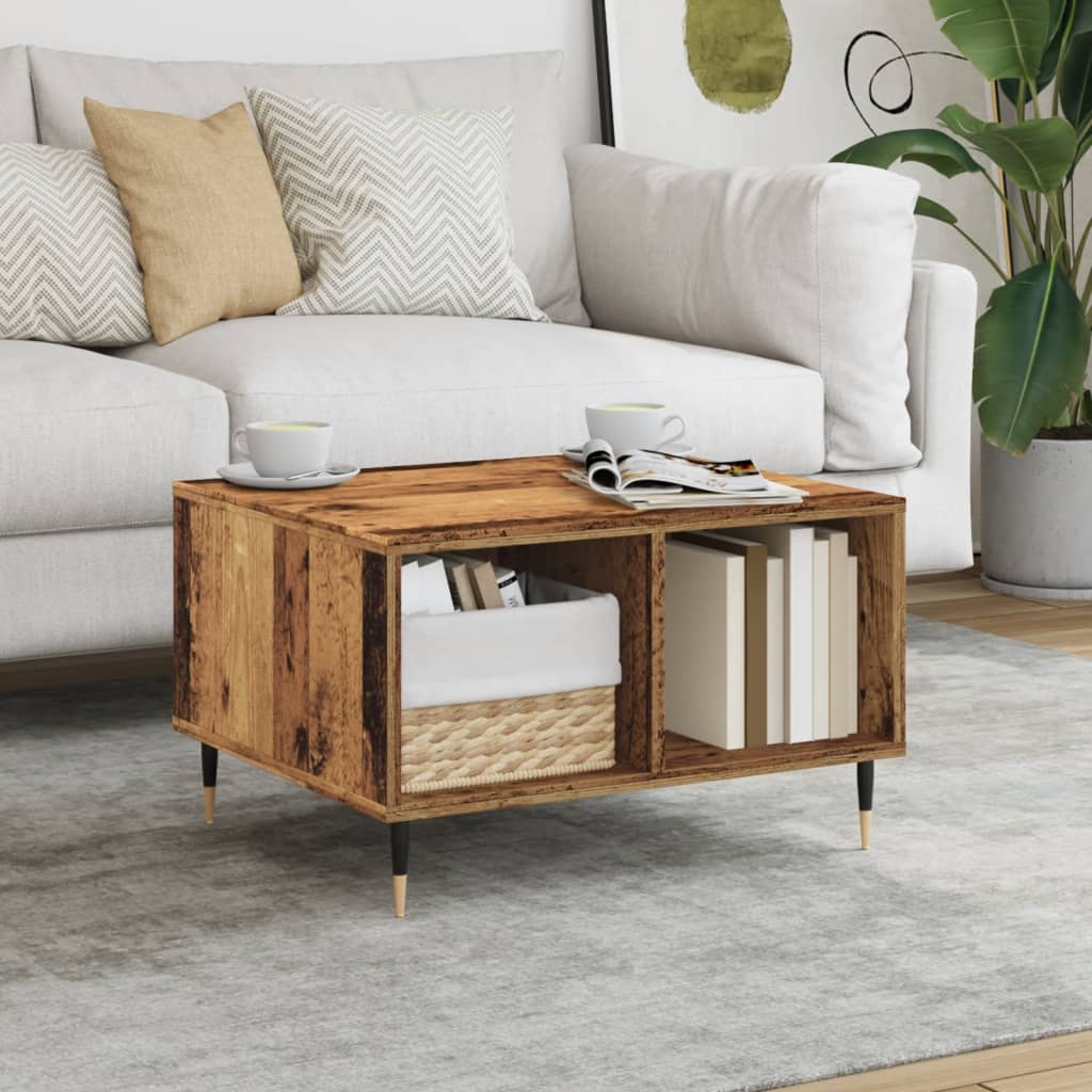 Table basse vieux bois 60x50x36,5 cm bois d’ingénierie - Tables basses
