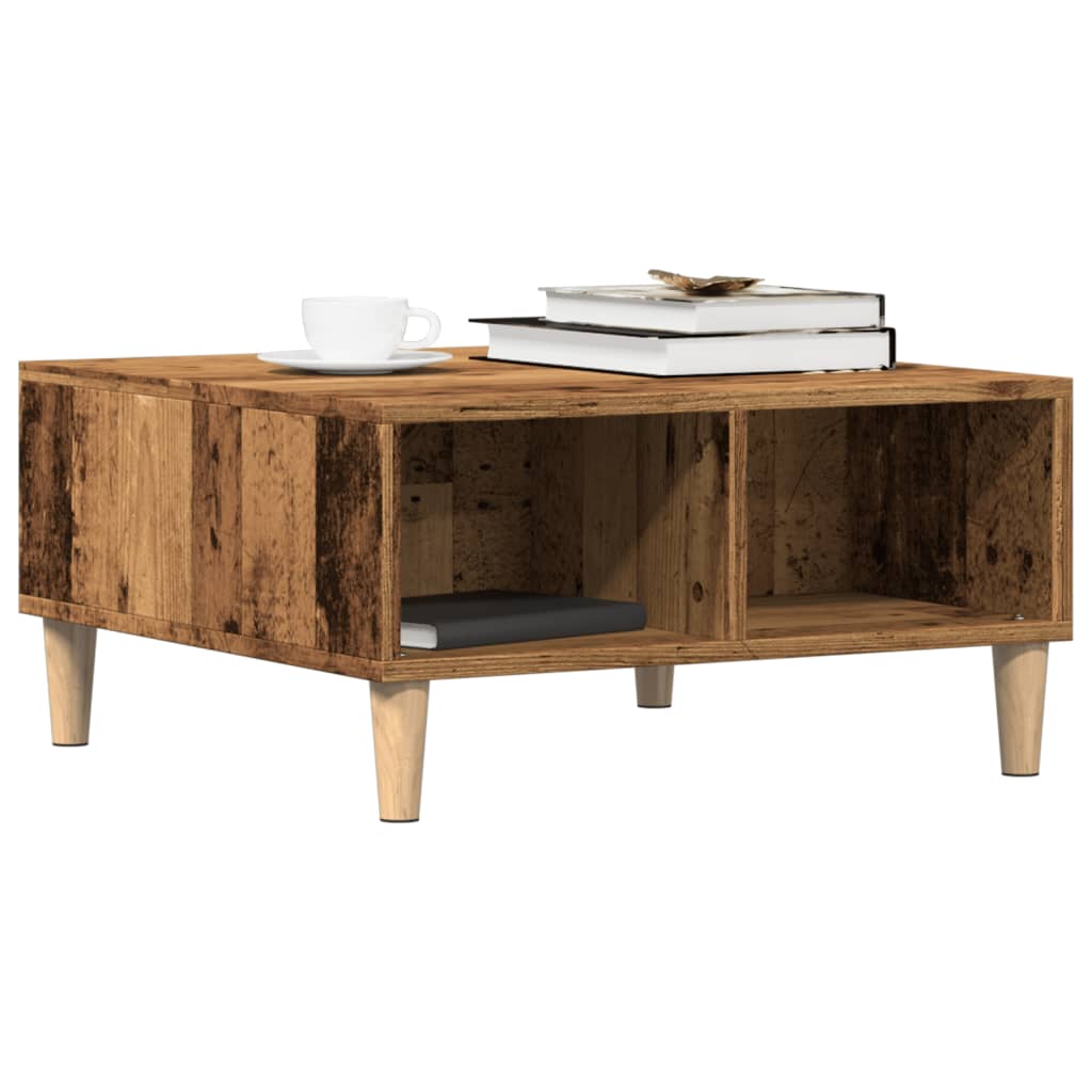 Table basse vieux bois 60x60x30 cm bois d’ingénierie - Tables basses