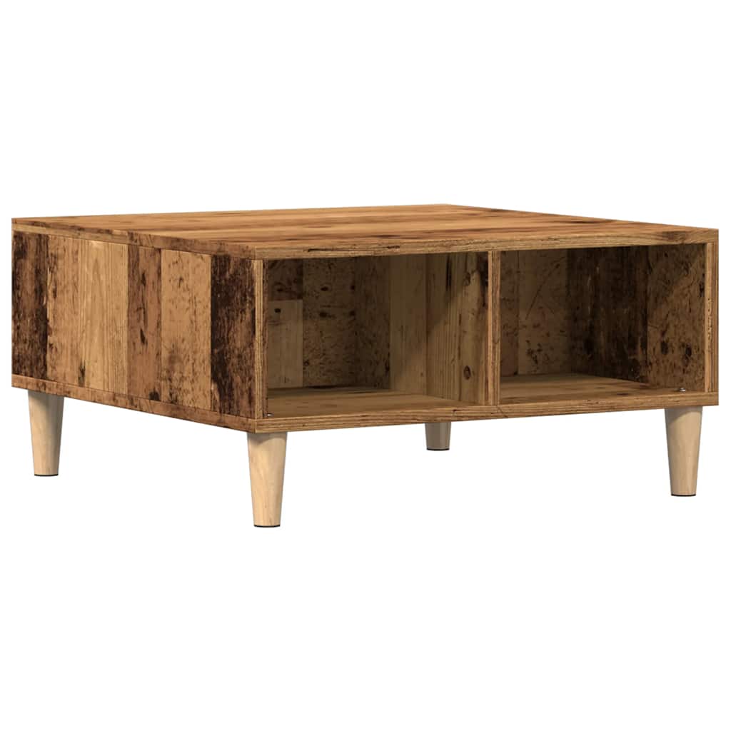 Table basse vieux bois 60x60x30 cm bois d’ingénierie - Tables basses