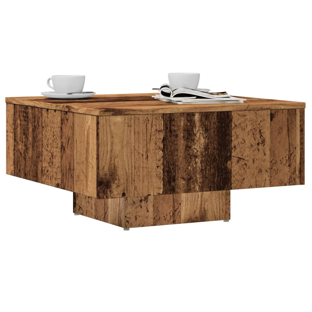 Table basse vieux bois 60x60x31,5 cm bois d’ingénierie - Tables basses