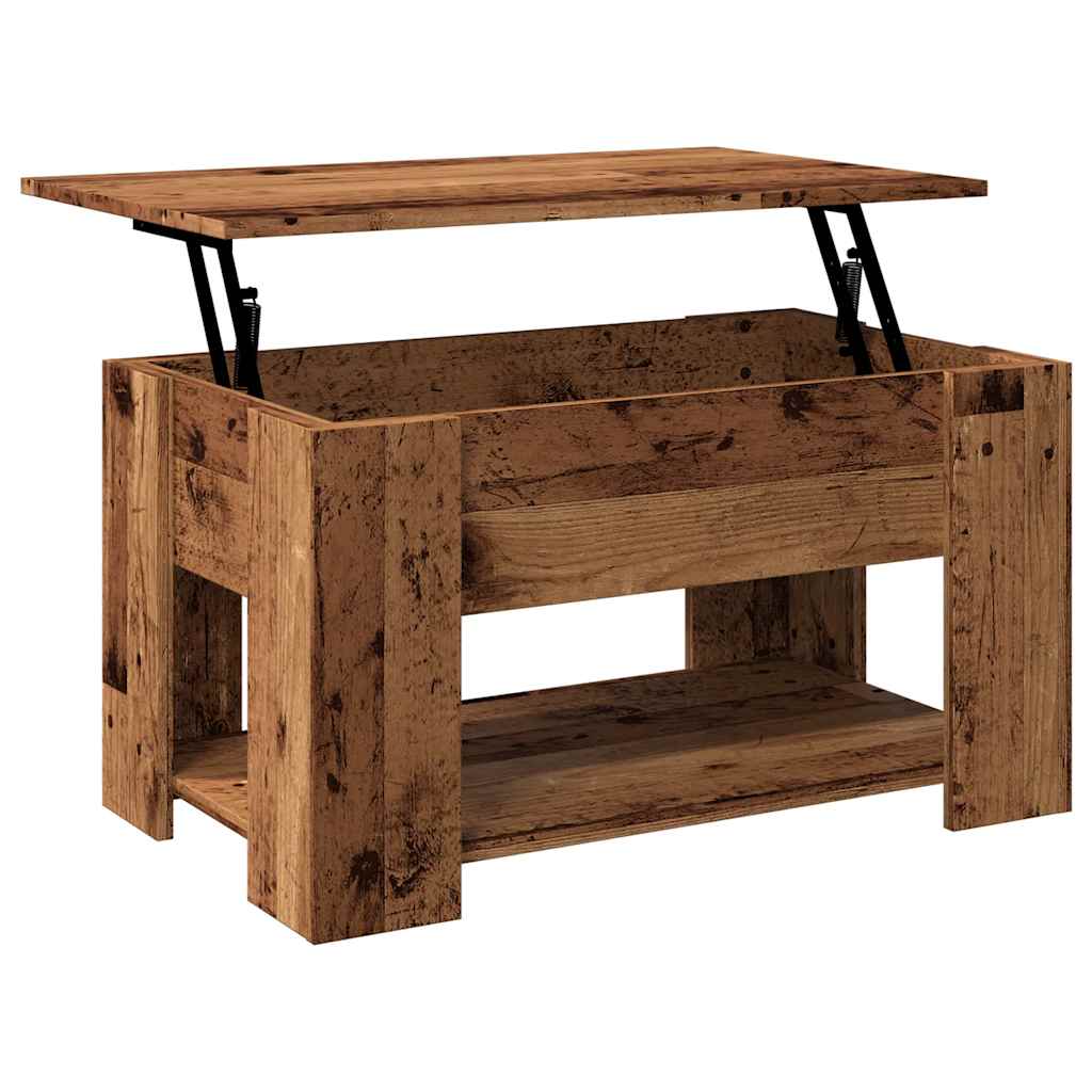 Table basse vieux bois 79x49x41 cm bois d’ingénierie - Tables basses