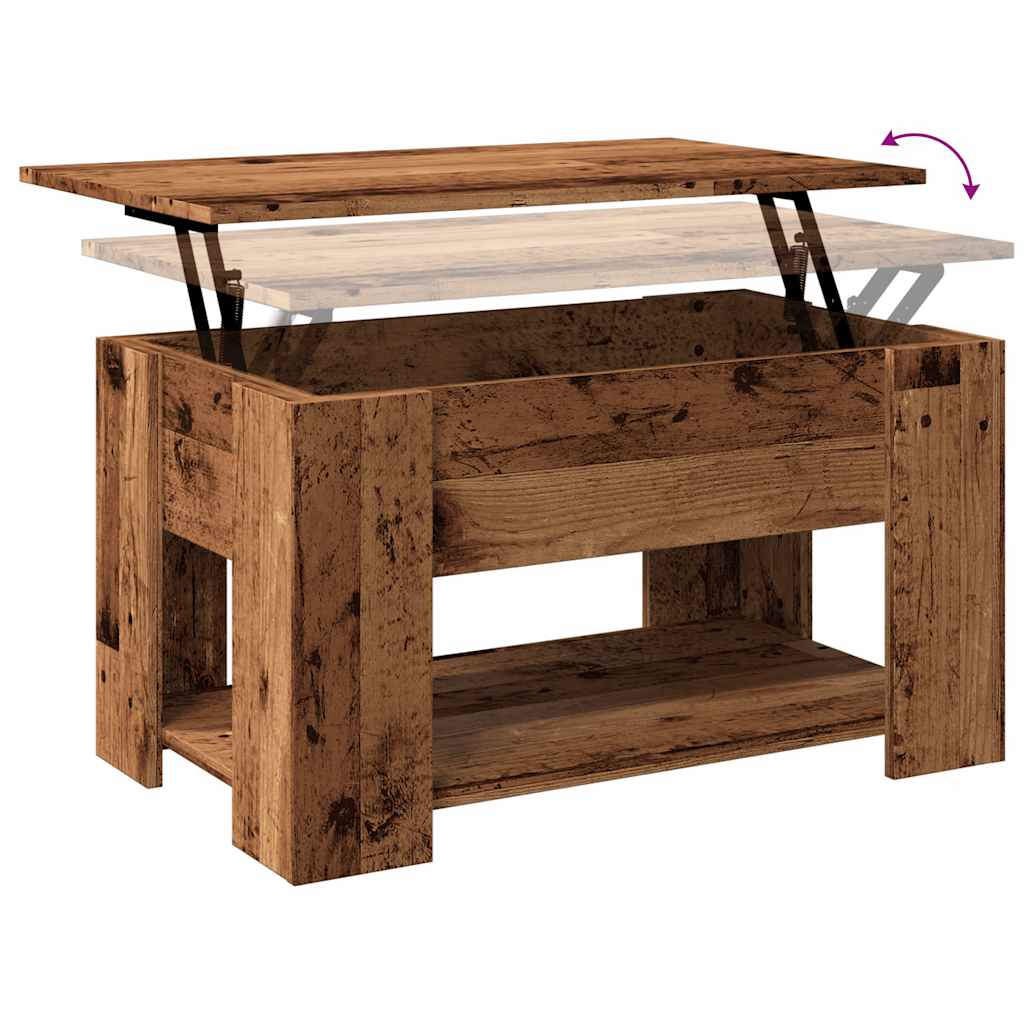 Table basse vieux bois 79x49x41 cm bois d’ingénierie - Tables basses
