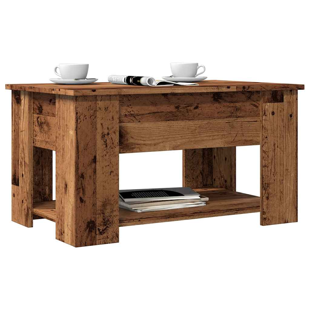 Table basse vieux bois 79x49x41 cm bois d’ingénierie - Tables basses