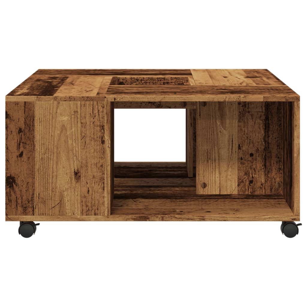 Table basse vieux bois 80x80x40 cm bois d’ingénierie - Tables basses