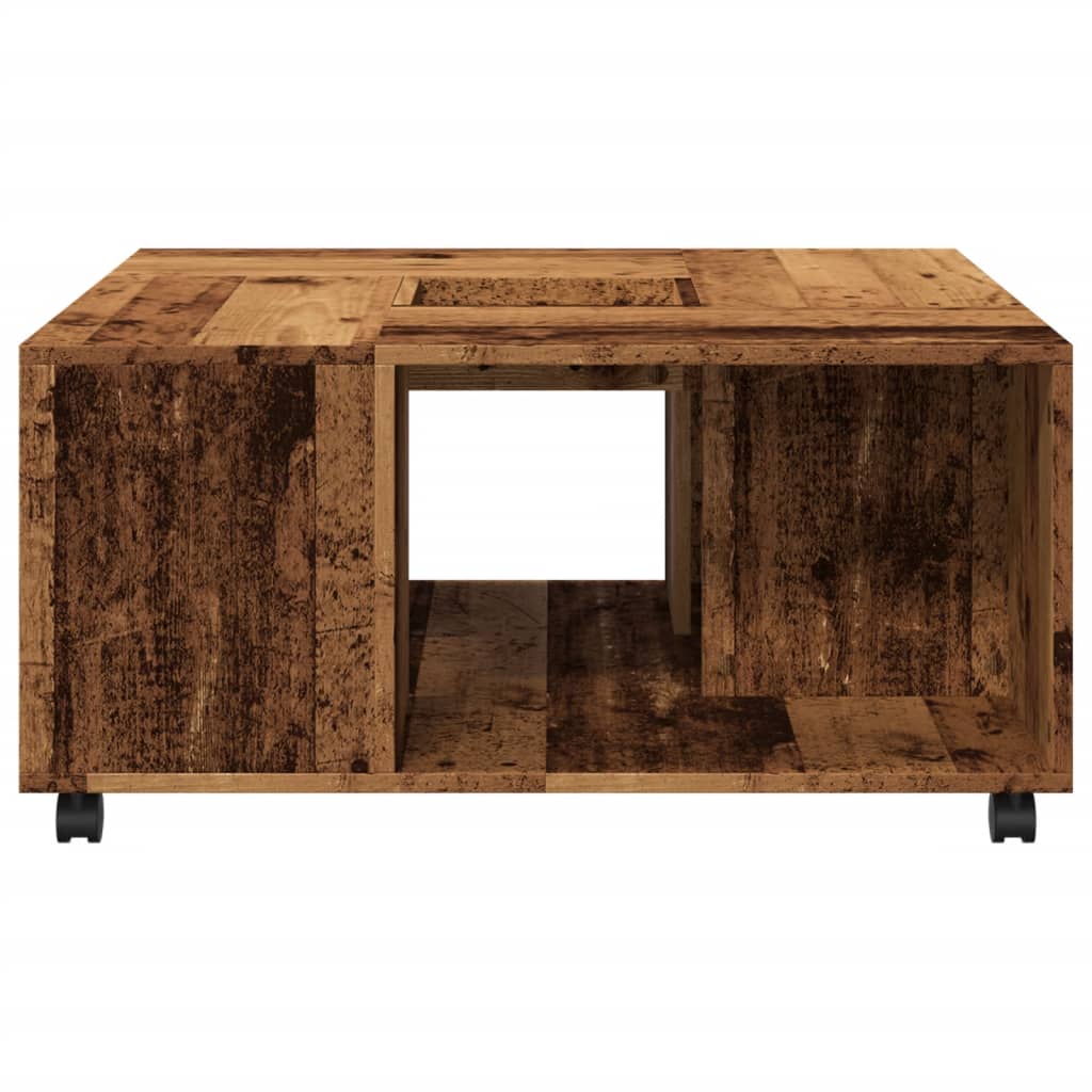 Table basse vieux bois 80x80x40 cm bois d’ingénierie - Tables basses