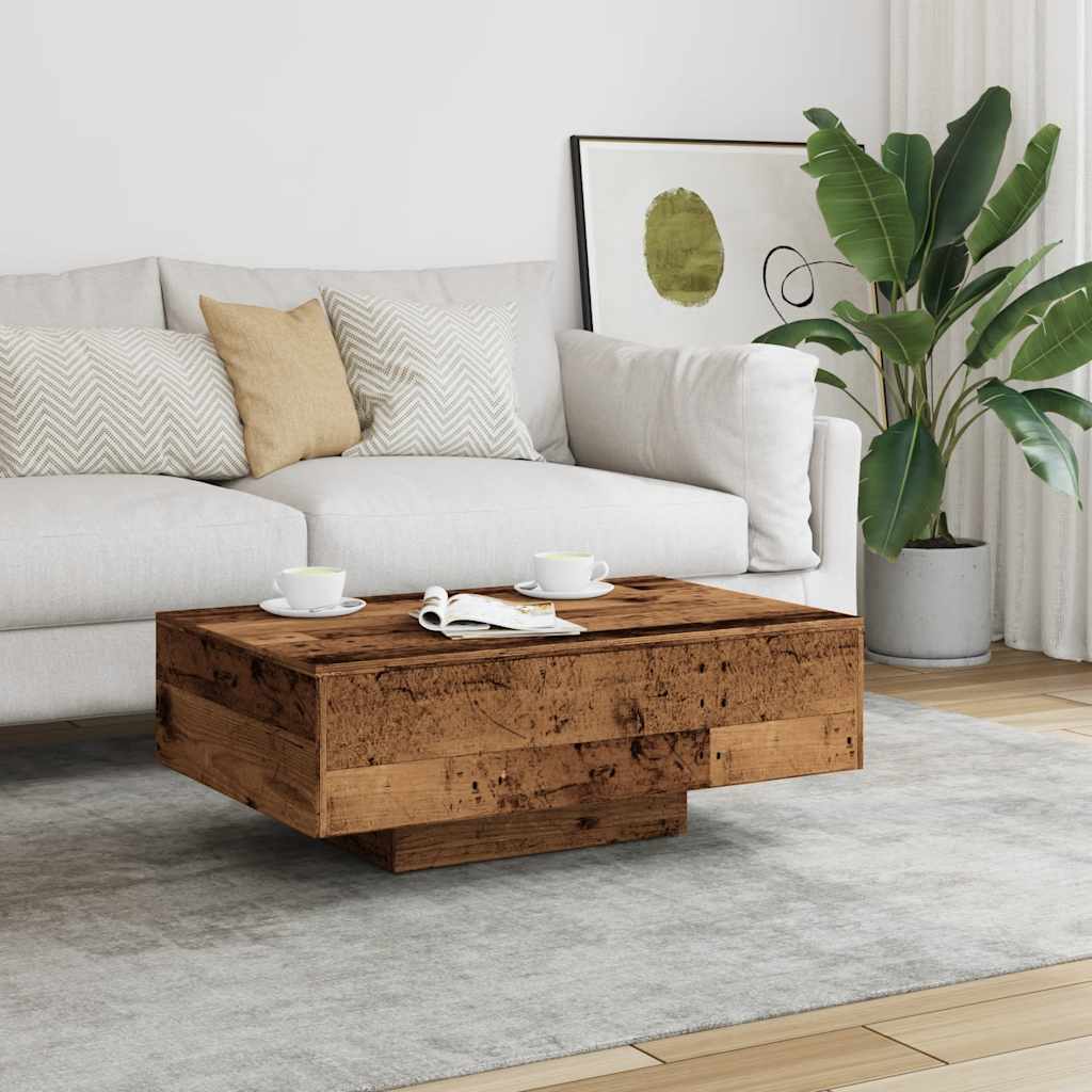 Table basse vieux bois 85x55x31 cm bois d’ingénierie - Tables basses