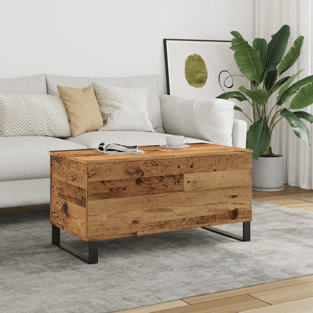 Table basse vieux bois 90x44,5x45 cm bois d’ingénierie - Tables basses