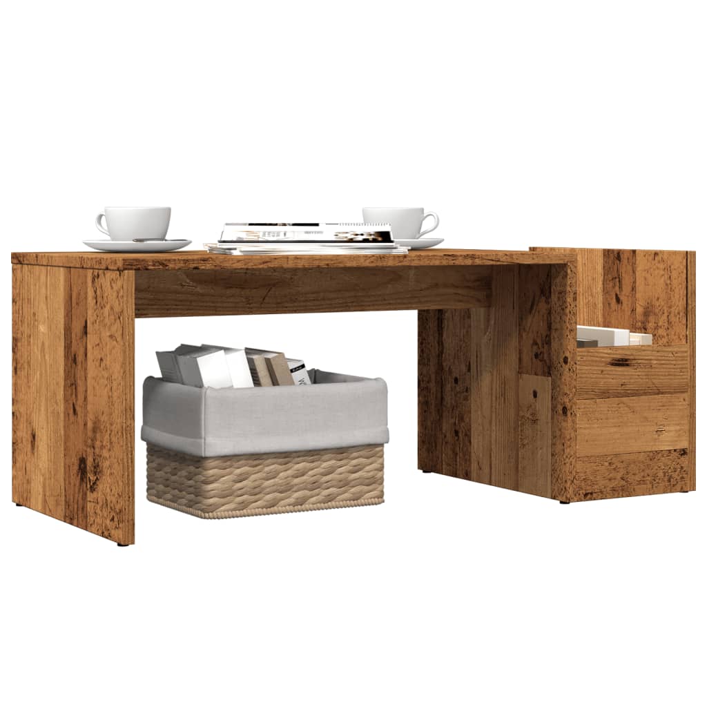 Table basse vieux bois 90x45x35 cm bois d’ingénierie - Tables basses