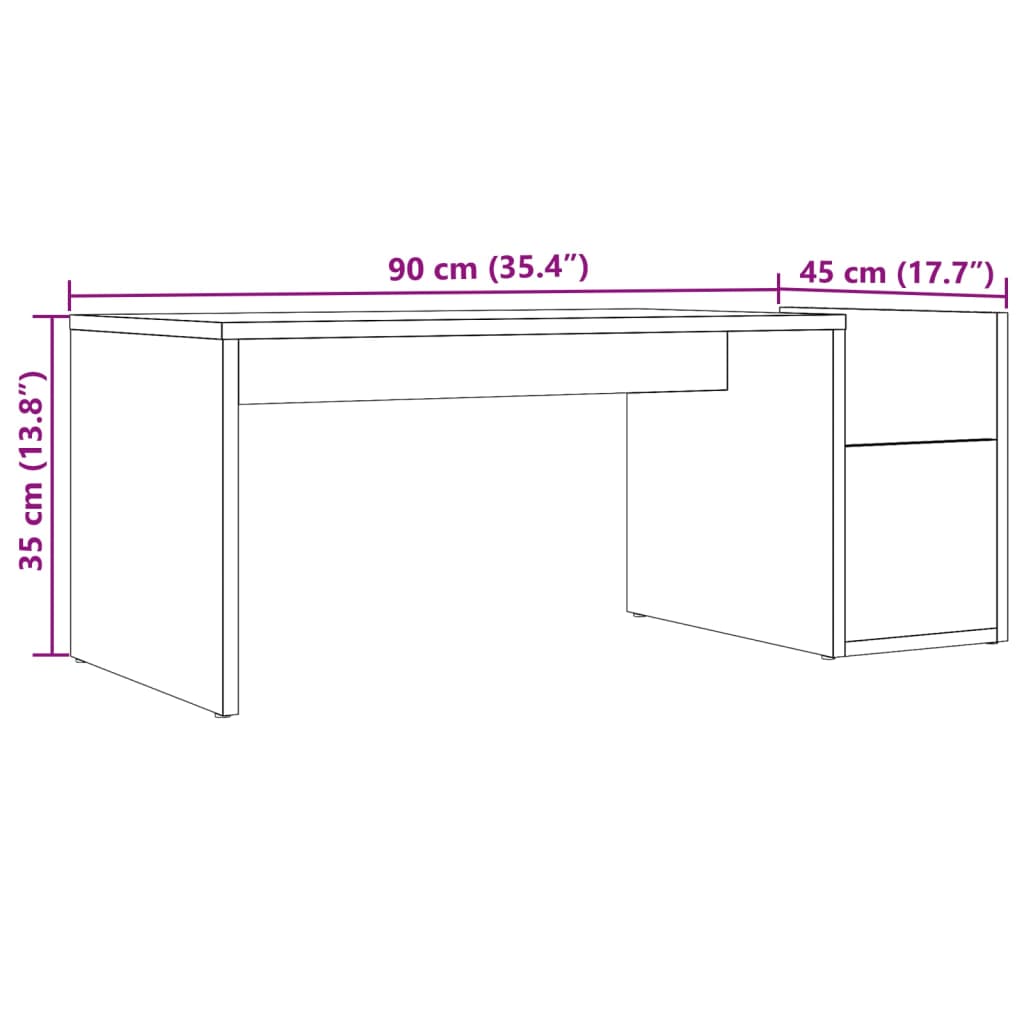 Table basse vieux bois 90x45x35 cm bois d’ingénierie - Tables basses