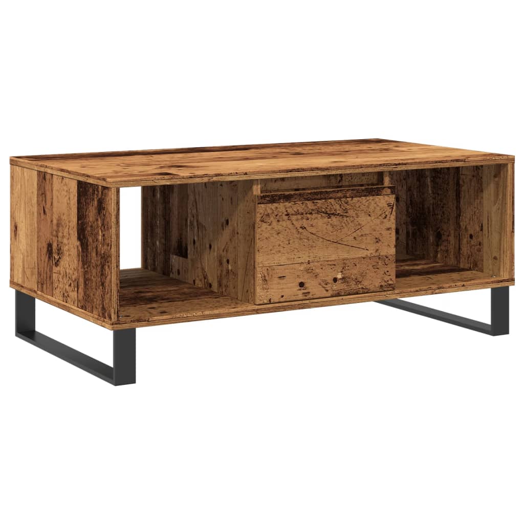 Table basse vieux bois 90x50x36,5 cm bois d’ingénierie - Tables basses