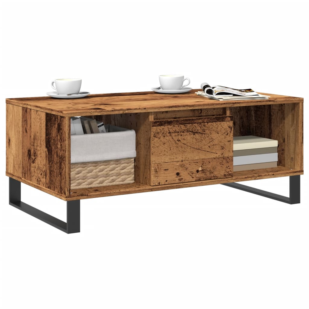 Table basse vieux bois 90x50x36,5 cm bois d’ingénierie - Tables basses