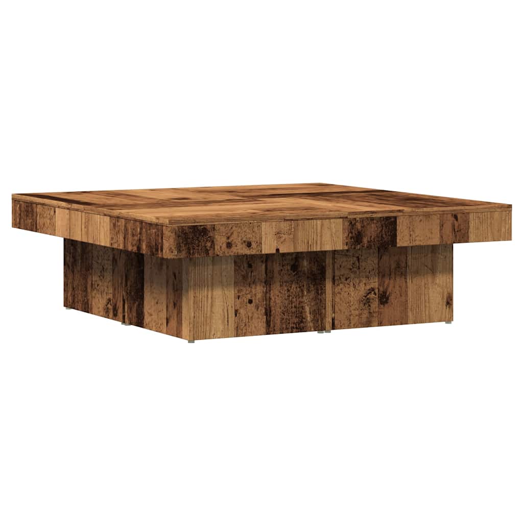 Table basse vieux bois 90x90x28 cm bois d’ingénierie - Tables basses
