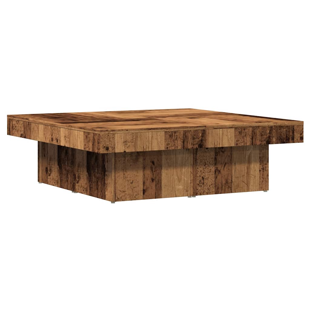 Table basse vieux bois 90x90x28 cm bois d’ingénierie - Tables basses