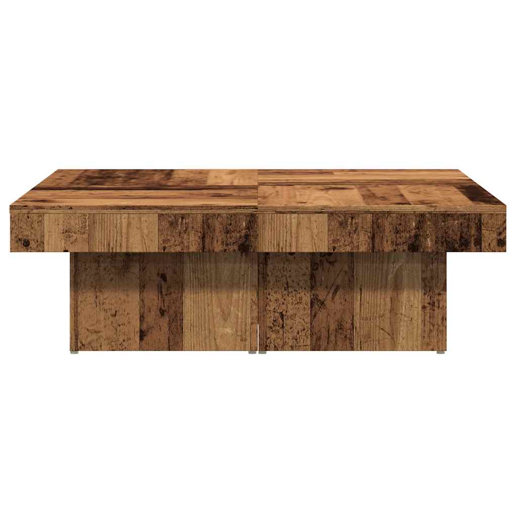 Table basse vieux bois 90x90x28 cm bois d’ingénierie - Tables basses